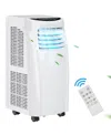 Costway 8,000btu Portable Air Conditioner & Dehumidifier Function Remote In White