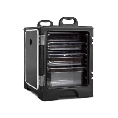 Costway 81 Quart Capacity End-loading Insulated Food Pan Carrier-black