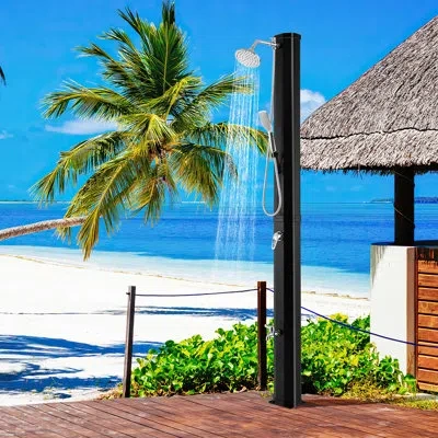 Costway 85.5" H Solar Powered Pvc Freestanding Outdoor Shower