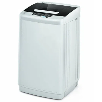 Costway 8.8 Lbs Portable Full-automatic Laundry Washing Machine With Drain Pump In Blue