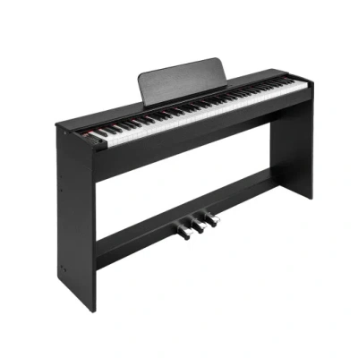 Costway 88-key Hammer Action Weighted Keyboard With Furniture Stand-black