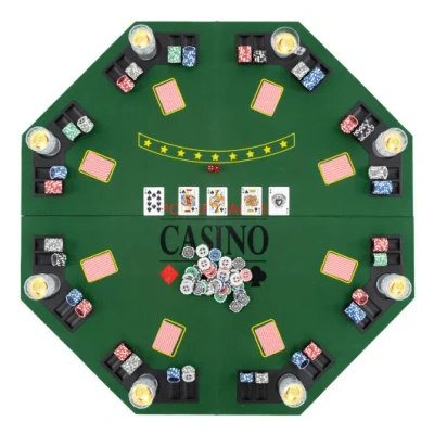 Costway 8-player Foldable Poker Table Top With Carrying Bag-green