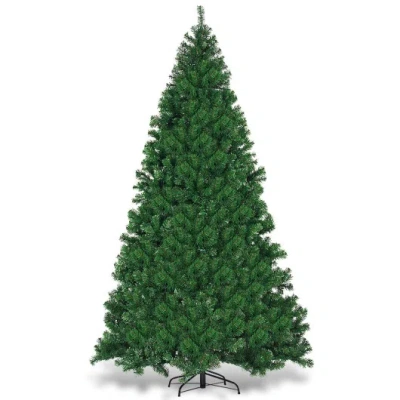 Costway 9 Feet Pre-lit Pvc Artificial Christmas Tree With 700 Led Lights In Green