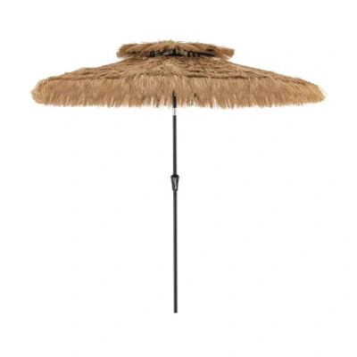 Costway 9 Feet Thatched Tiki Umbrella With 8 Ribs