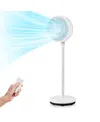 Costway 9'' Oscillating Pedestal Fan Portable Floor Fan With 3 Adjustable Heights & Speeds In White