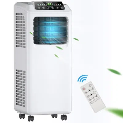 Costway 9000 Btu Portable Air Conditioner For 250 Square Feet Sq. Ft. With Remote Included In White