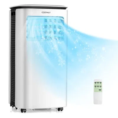 Costway 9000 Btu Portable Air Conditioner For 350 Square Feet With Remote Included In White