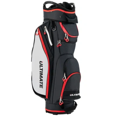 Costway 9.5 Inch Golf Cart Bag With 14 Way Dividers Top Organizer-black
