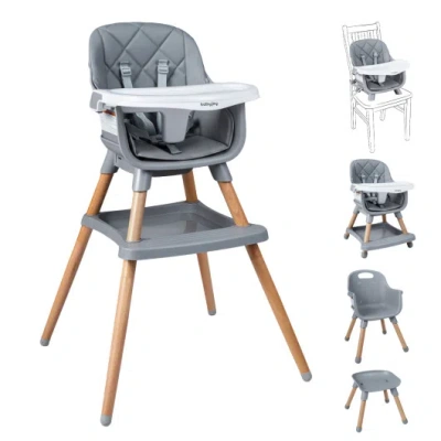 Costway 9-in-1 Convertible High Chair For Babies And Toddlers With Seat Cushion-gray In Blue