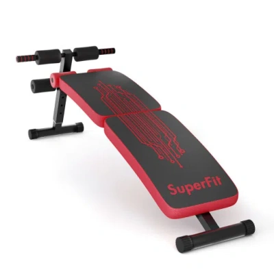 Costway Abdominal Twister Trainer With Adjustable Height Exercise Bench-red