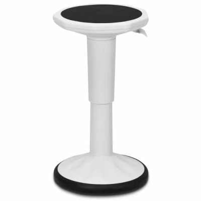 Costway Adjustable Active Learning Stool Sitting Home Office Wobble Chair With Cushion Seat-white