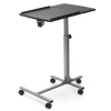 Costway Adjustable Angle Height Rolling Laptop Table-black In Black