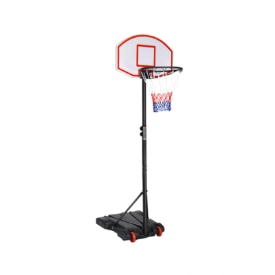 Costway Adjustable Basketball Hoop System Stand With Wheels In Black