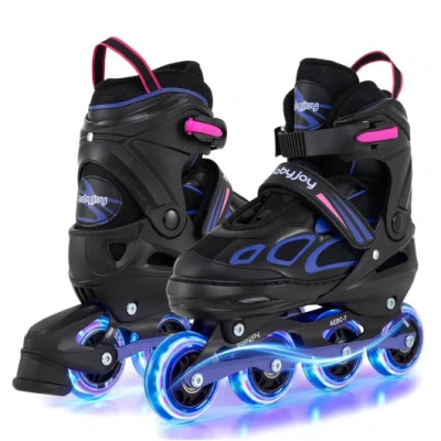 Costway Adjustable Kids' Incline Skates 4 Sizes Adjustable Blade Roller-purple In Multi