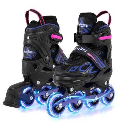 Costway Adjustable Kids' Incline Skates For Boys Girls Ages 5-14-purple In Blue