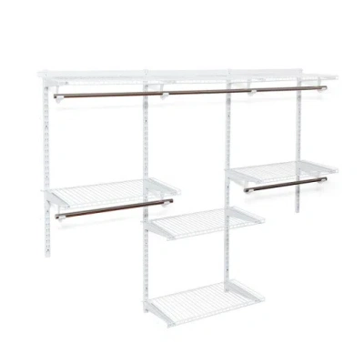 Costway Adjustable Wall Mounted Closet Rack System With Shelf In White