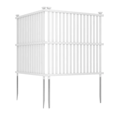 Costway Air Conditioner Fence Panel With Metal Ground Stakes For Outside-white