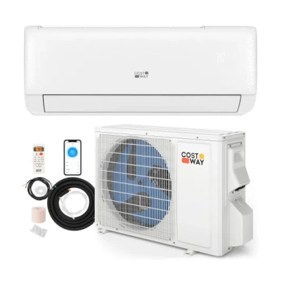 Costway Airtural Series 9100 Btu 20.5 Seer2 Wi Fi Enabled Mini Split Ac 115v Compatible With Alexa In White