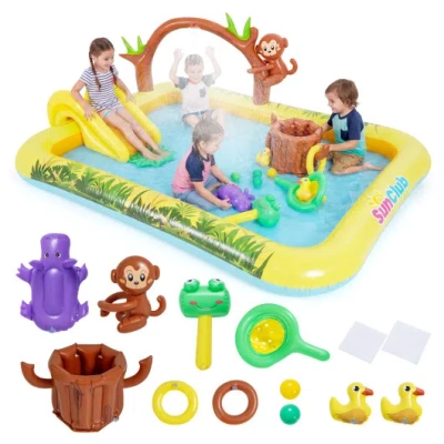 Costway Animal Spray Pool With Slide For Backyard And Garden In Multi