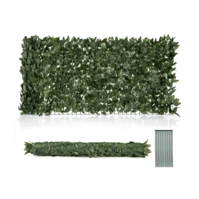 Costway Artificial Lily Leaf Privacy Fence For Garden Yard Balcony Deck In Green
