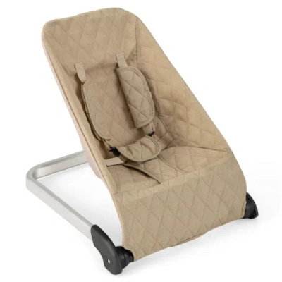 Costway Baby Bouncer Seat With Aluminum And Metal Frame-beige In Brown
