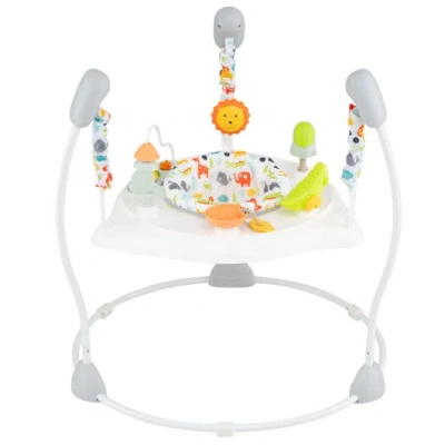 Costway Baby Jump And Play Activity Center With Rotatable Seat And Interactive Toys-white In Multi