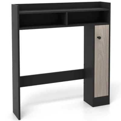 Costway Bathroom Over The Toilet Floor Storage Organizer With Adjustable Shelves-black