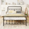 Costway Bed Frame With Headboard Under Bed Storage No Box Spring Needed Black In Black