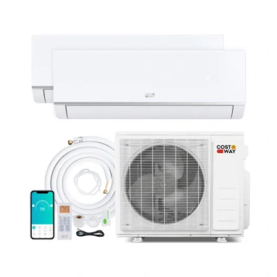 Costway Blast Pro 20000 Btu 2 Zone 23 Seer2 Mini Split Ac With Heat Pump-9k + 9k In White