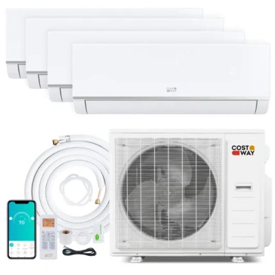 Costway Blast Pro 38000 Btu 4 Zone 20 Seer2 Mini Split Ac With Heat Pump-9k + 9k + 12k + 18k In Multi
