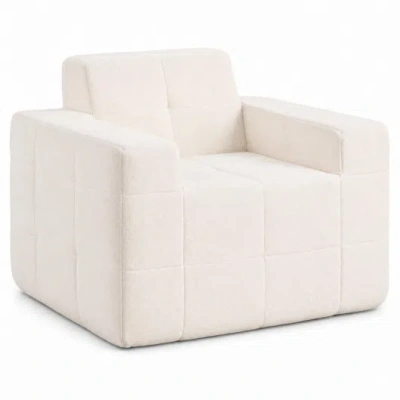 Costway Boneless Single Sofa Chair Cloud Sofa With Terry Cloth Upholstery-beige In Neutral