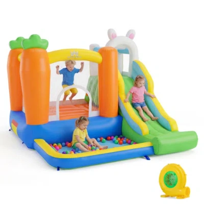 Costway Bounce House For Kids 3-12 With Climbing Wall And 480w Blower For Backyard Party In Animal Print
