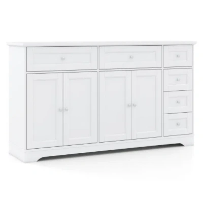 Costway Buffet Sideboard 59" Modern Coffee Bar Station Console Table-white