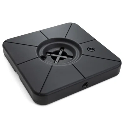 Costway Cantilever Patio Umbrella Base 220 Lbs Water And Sand Fillable Weighted Stand-black In Pattern
