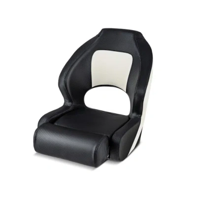 Costway Captain Bucket Seat With Waterproof Pvc Leather For Sightseeing Boat-black