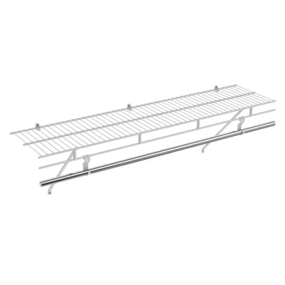 Costway Closet Shelves Wall Mounted With Ventilated Metal Wire Shelving Kit In Gray
