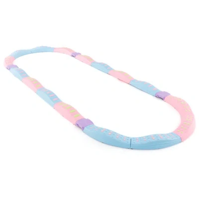 Costway Colorful Kids Wavy Balance Beam With Textured Surface And Non-slip Foot Pads-blue And Pink In Multi