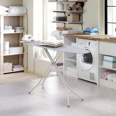 Costway Compact & Portable Ironing Board With Iron Rest Removable Cover Sturdy Metal Frame In Gray