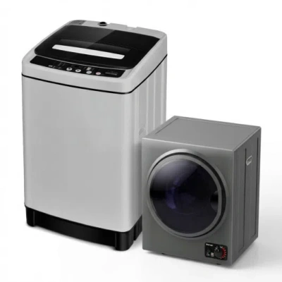 Costway Compact Washer And Dryer Combo Automatic Washing Machine And Tumble Dryer In White