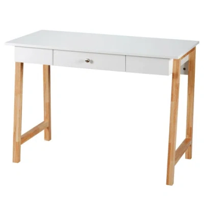 Costway Computer Desk Laptop Pc Writing Table Makeup Vanity Table In White