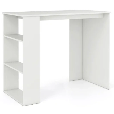 Costway Computer Desk With Bookshelf For Small Space-white In Multi
