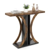 Costway Console Table 39.5 Inch Rectangular Entryway Table With Geometric Frame-rustic Brown In Brown