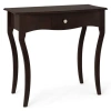 Costway Console Table With Drawer And Solid Wood Frame-espresso In Brown
