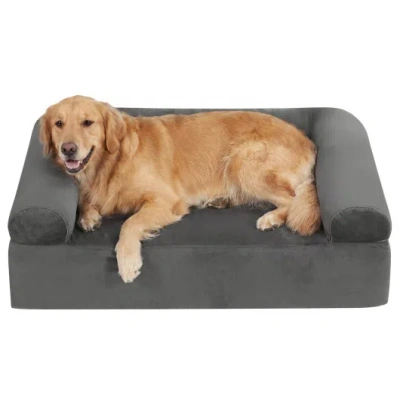 Costway Cooling Gel Memory Foam Dog Bed For Medium Dogs With Washable Cover-dark Gray
