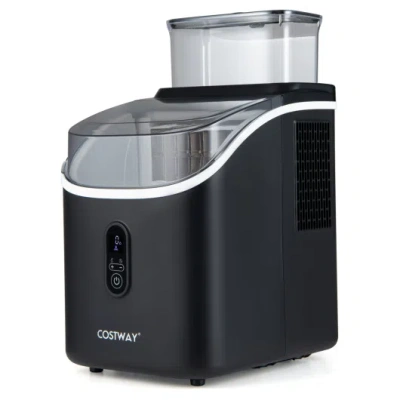 Costway Countertop Ice Maker With External Tank And Self-cleaning 13 Thickness Levels-black