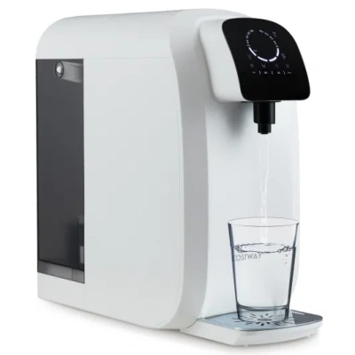 Costway Countertop Reverse Osmosis Water Filter, 5-stage Ro + Ppc Water Filtration System With Uv Light-whit In Gray