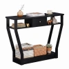 Costway Curved Frame Modern Console Table With Storage Drawer For Entryway In Black