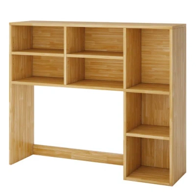 Costway Desktop Bookshelf With 7 Open Cubbies And 3 Adjustable Shelves-yellow In Brown