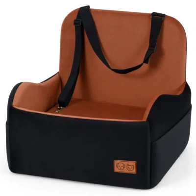 Costway Detachable Dog Booster Car Seat Fits Front And Back Seat In Black