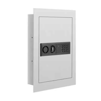 Costway Digital Flat Recessed Wall Safe Security Lock Gun Cash Box-white